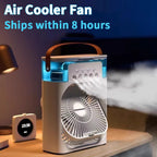 Transform Your Space with the New 3-in-1 Mini Air Cooler: Fan, Humidifier, and LED Night Light for Home and Office!