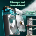 Transform Your Space with the New 3-in-1 Mini Air Cooler: Fan, Humidifier, and LED Night Light for Home and Office!