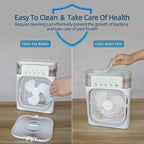 Transform Your Space with the New 3-in-1 Mini Air Cooler: Fan, Humidifier, and LED Night Light for Home and Office!