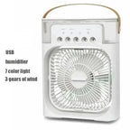 Transform Your Space with the New 3-in-1 Mini Air Cooler: Fan, Humidifier, and LED Night Light for Home and Office!