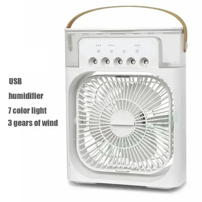Transform Your Space with the New 3-in-1 Mini Air Cooler: Fan, Humidifier, and LED Night Light for Home and Office!
