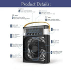 Transform Your Space with the New 3-in-1 Mini Air Cooler: Fan, Humidifier, and LED Night Light for Home and Office!