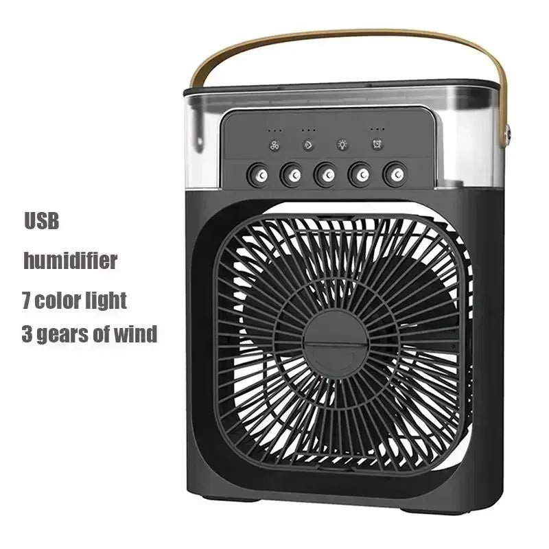 Transform Your Space with the New 3-in-1 Mini Air Cooler: Fan, Humidifier, and LED Night Light for Home and Office!